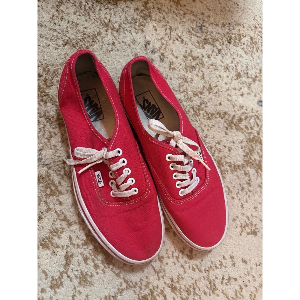 VANS Red White Canvas Suede Low Top
